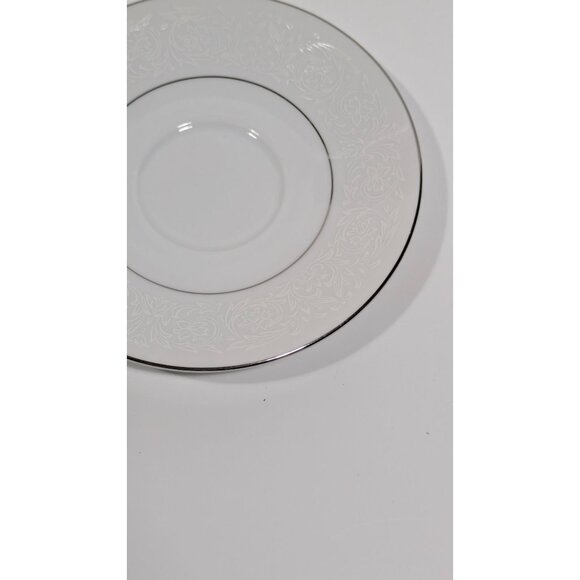 Majestic China Plymouth White Silver Floral Saucer Japan - Picture 5 of 9